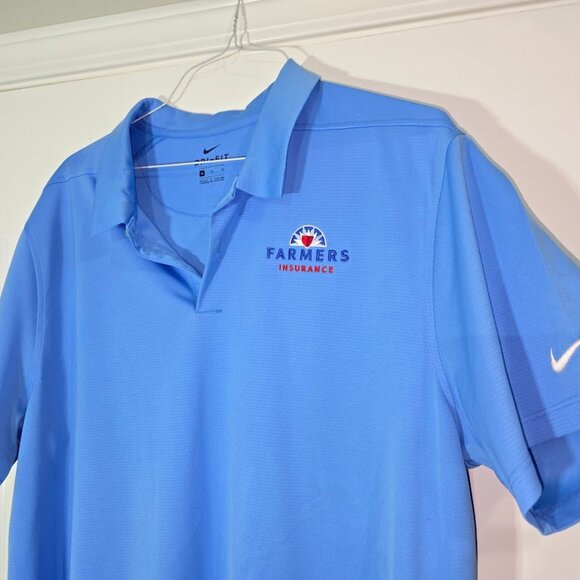 Nike Dri Fit Polo Shirt - size XL Baby Blue - Farmers  Insurance Embroidery - Picture 1 of 13